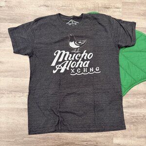 Pidgin Orange Mens XL Gray Mucho Aloha Xchng Short Sleeve Graphic Tee T-shirt